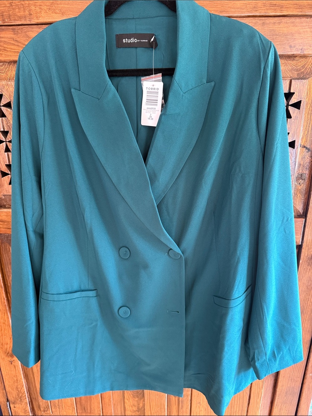 Torrid Forest-Green Double-Breasted Blazer